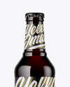 330ml Dark Amber Beer Bottle Mockup