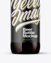 330ml Dark Amber Beer Bottle Mockup