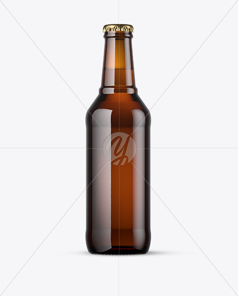 330ml Amber Beer Bottle Mockup