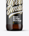 330ml Amber Beer Bottle Mockup