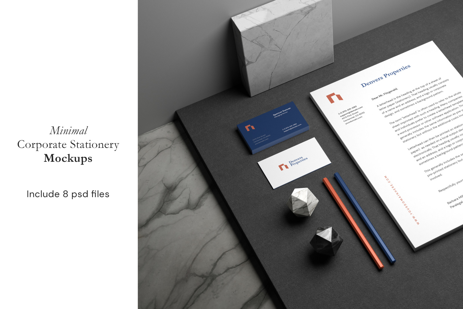 Minimal Corporate Stationery Mockup Minimal Corporate Stationery Mockup