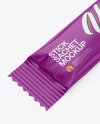 Glossy Stick Sachet Mockup - Half Side View