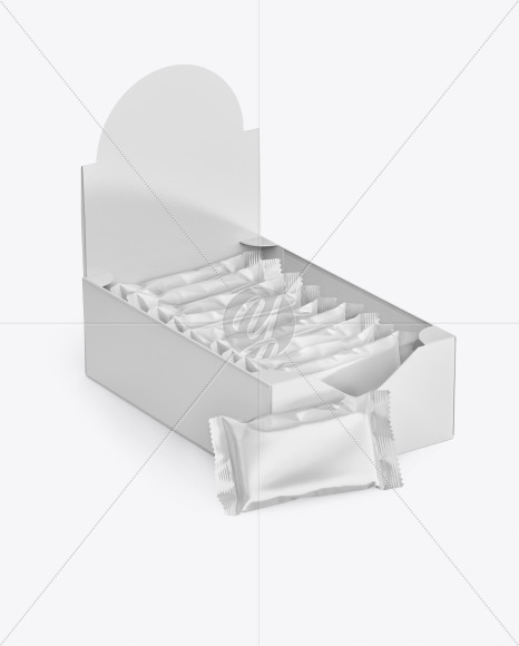 Display Box with Snack Bars Mockup