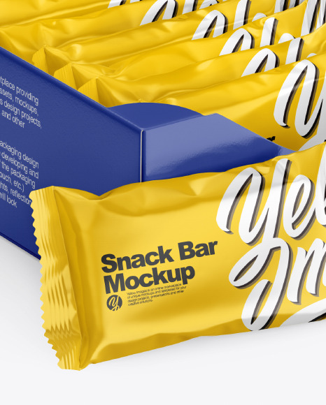 Display Box with Snack Bars Mockup