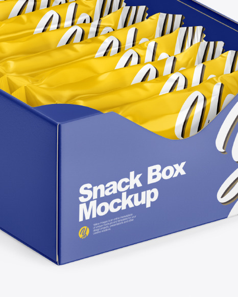 Display Box with Snack Bars Mockup