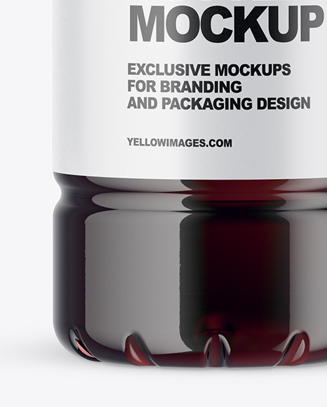 PET Bottle with Dark Drink Mockup