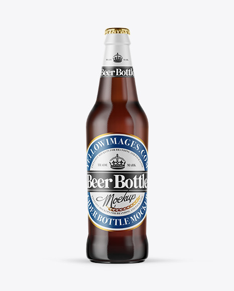 Amber Glass Beer Bottle Mockup