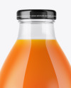 Clear Glass Bottle With Carrot Juice Mockup