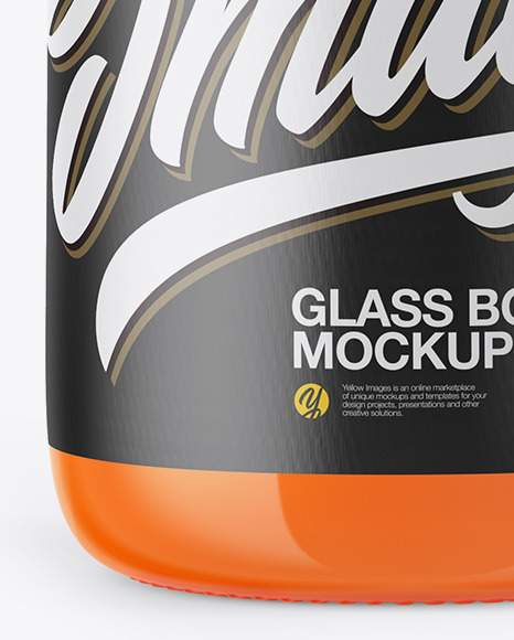 Clear Glass Bottle With Carrot Juice Mockup