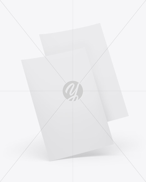 Two A4 Papers Mockup