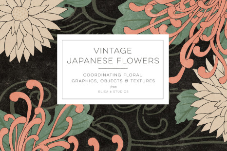 Vintage Japanese Flowers - Japanese pattern