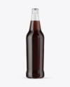 Clear Glass Bottle with Brown Ale Mockup