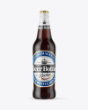 Clear Glass Bottle with Brown Ale Mockup