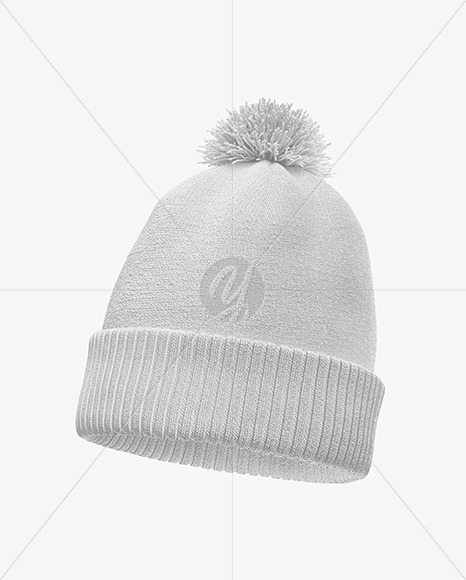 Winter Hat Mockup - Half Side View