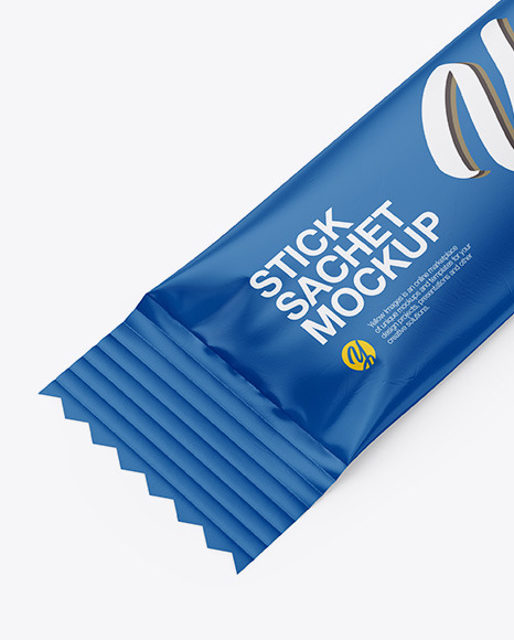 Matte Stick Sachet Mockup - Half Side View