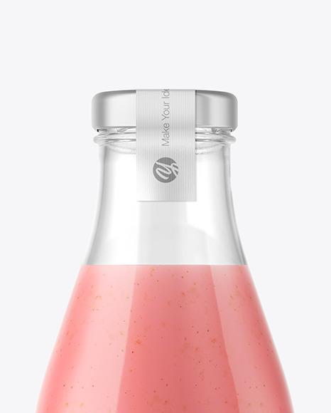 Strawberry Smoothie Bottle Mockup