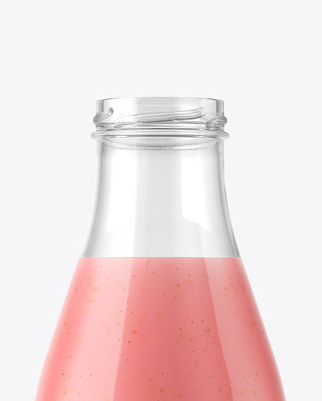 Strawberry Smoothie Bottle Mockup