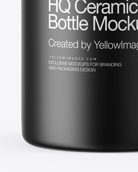 Ceramic Bottle with Metal Cap Mockup