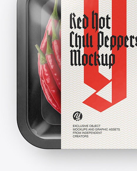 Plastic Tray With Red Chili Peppers Mockup