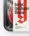 Plastic Tray With Red Chili Peppers Mockup