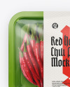 Plastic Tray With Red Chili Peppers Mockup