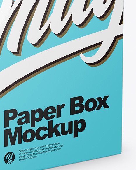 Glossy Paper Box Mockup