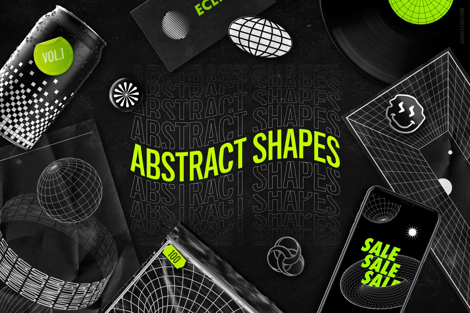 Abstract shapes collection – 100 design elements