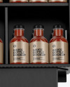 Stand with Salsa Sauce Bottles Mockup