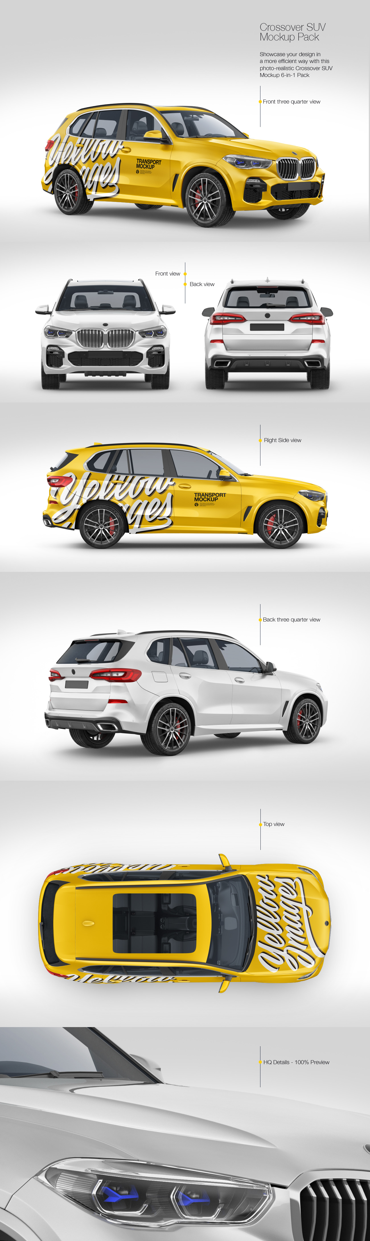 Crossover SUV Mockup Pack Crossover SUV Mockup Pack