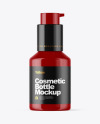 Glossy Cosmetic Bottle with Pump Mockup