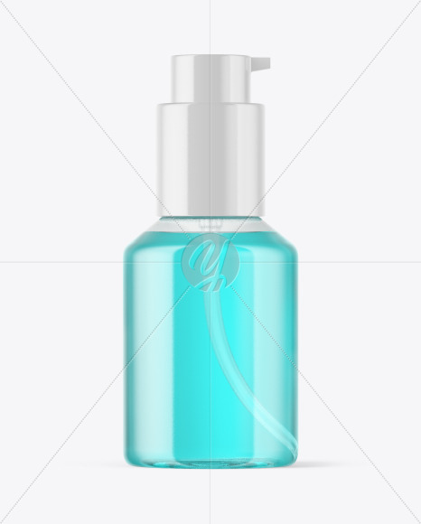 Clear Cosmetic Bottle with Pump Mockup