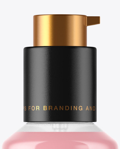 Clear Cosmetic Bottle with Pump Mockup