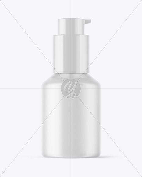 Frosted Cosmetic Bottle with Pump Mockup