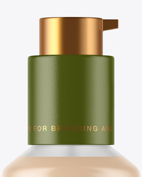 Frosted Cosmetic Bottle with Pump Mockup