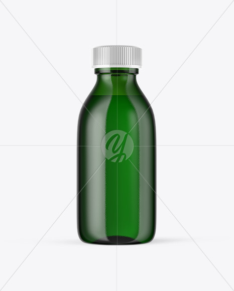 Green Glass Oil Bottle Mockup