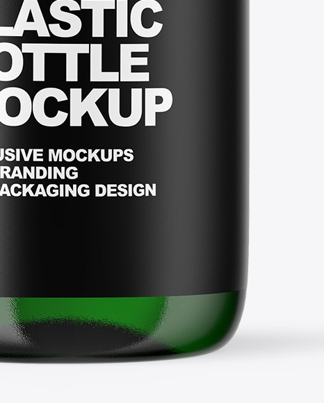 Green Glass Oil Bottle Mockup