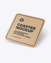 Kraft Beverage Coaster Mockup