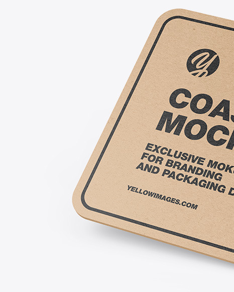 Kraft Beverage Coaster Mockup