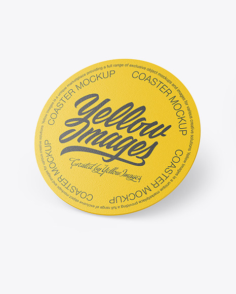 Paper Beverage Coaster Mockup