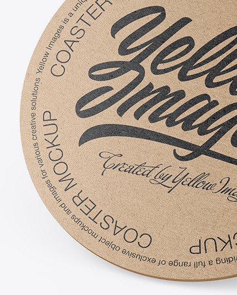 Kraft Beverage Coaster Mockup