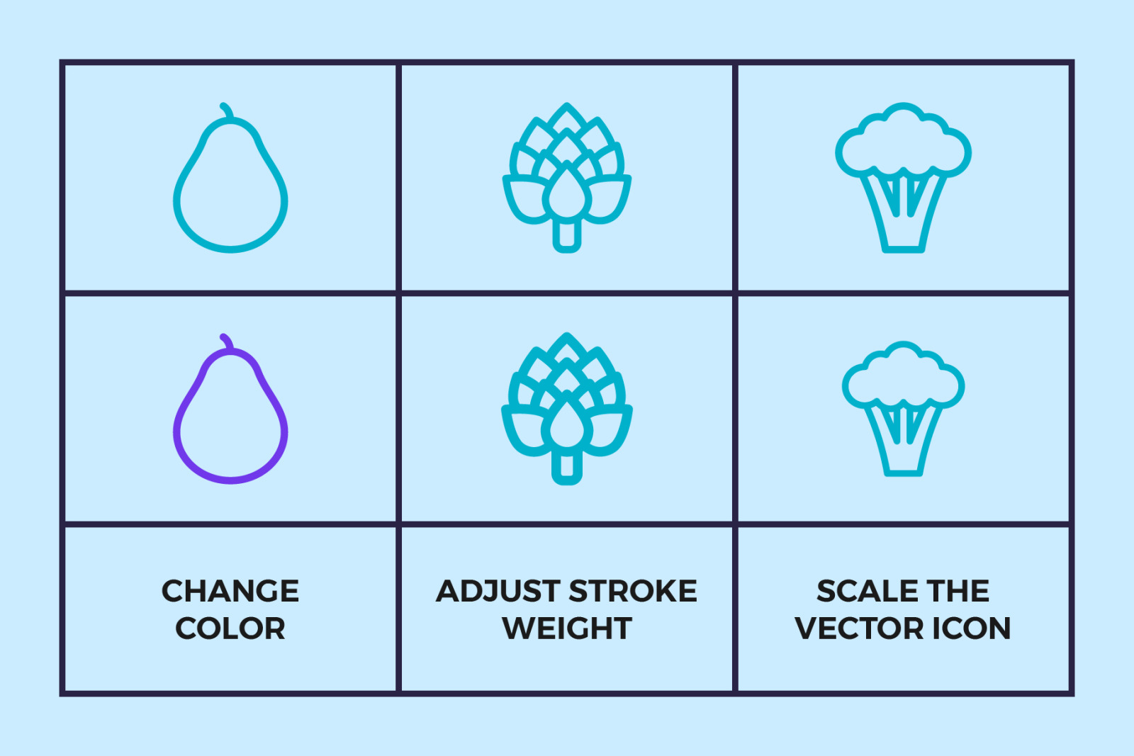 Healthy Food Line Icons