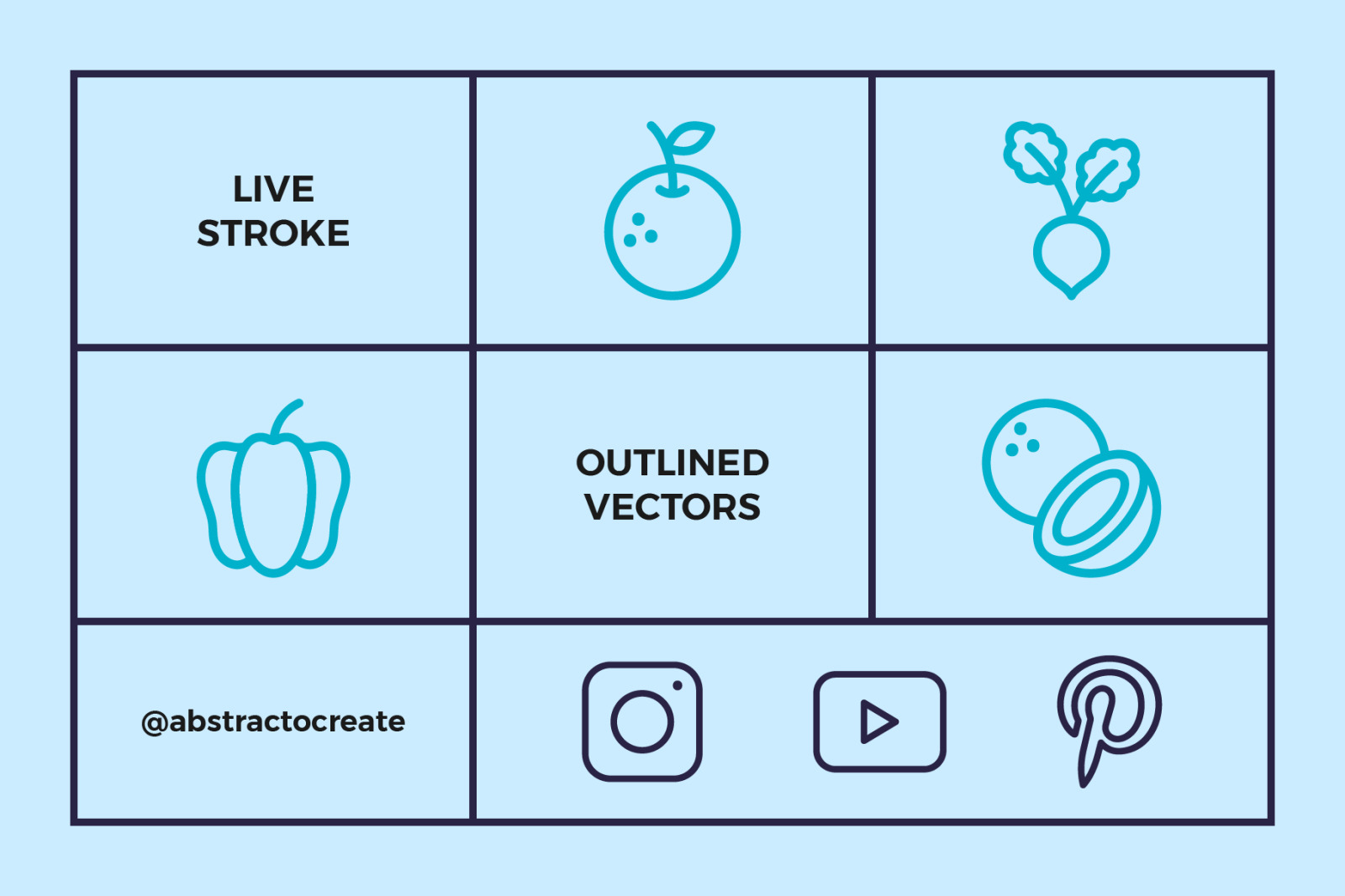 Healthy Food Line Icons