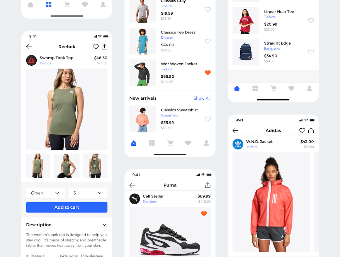 Sector UI Kit. E-commerce