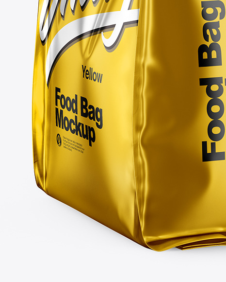 Matte Metallic Food Bag Mockup