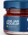 Glass Jar with Raspberry Mockup