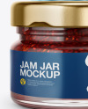 Glass Jar with Raspberry Mockup