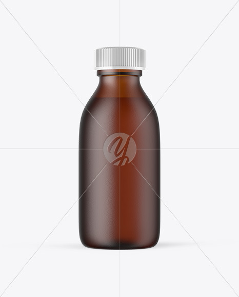 Frosted Amber Glass Oil Bottle Mockup