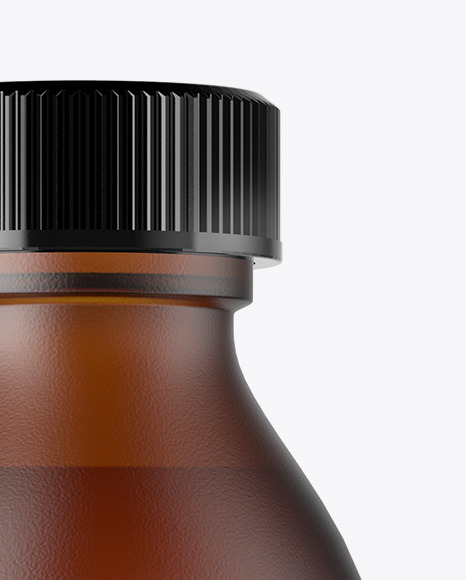 Frosted Amber Glass Oil Bottle Mockup