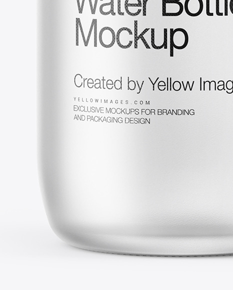 Frosted Glass Water Bottle Mockup