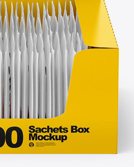 Display Box with Sachets Mockup